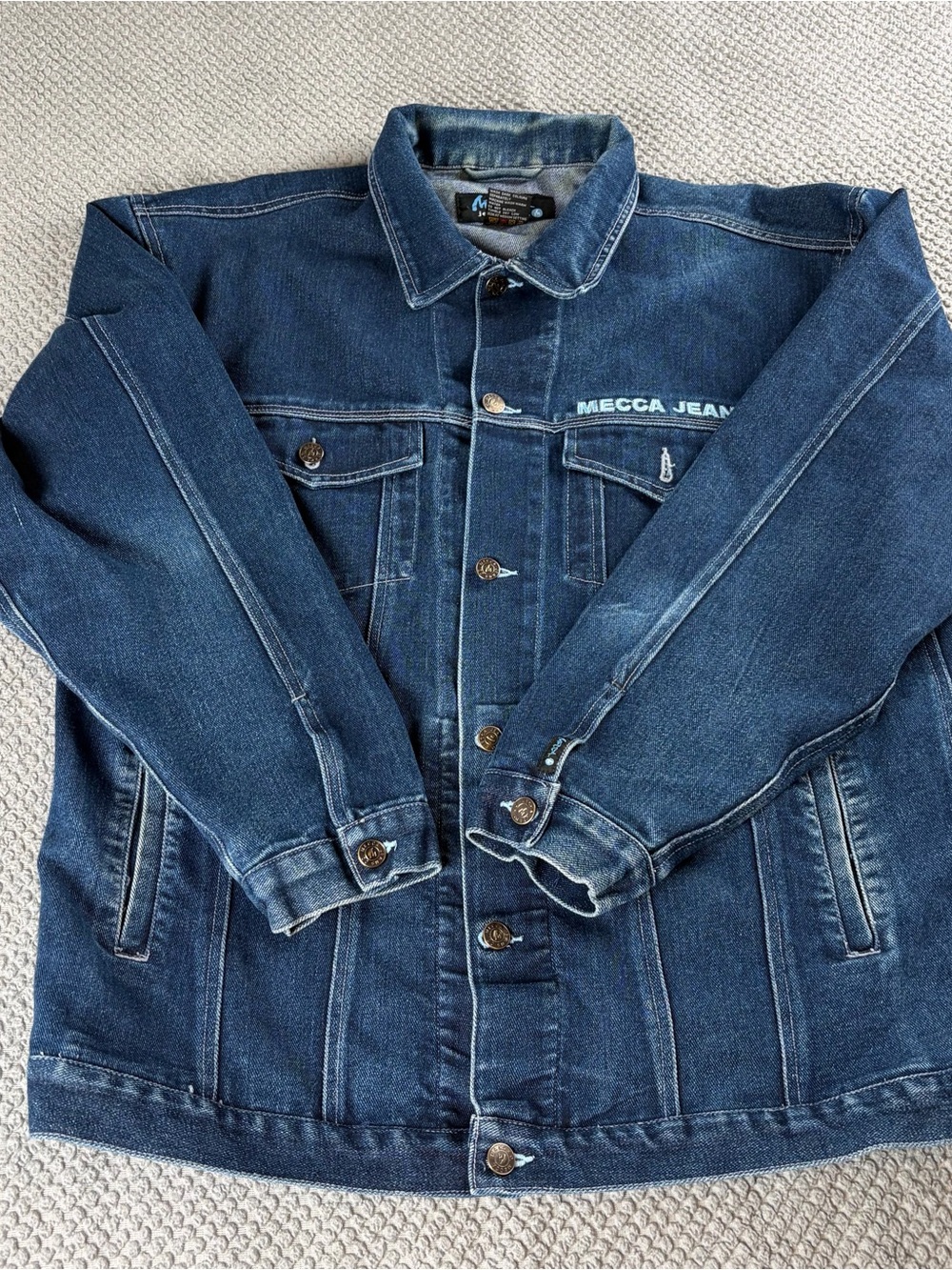 mecca Dark Blue Denim Trucker Jacket xl